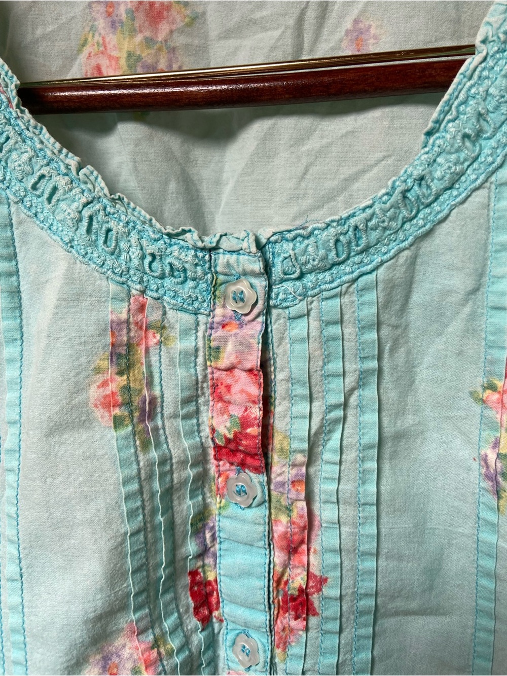 La Cera Aqua Floral Pajama Set View 4